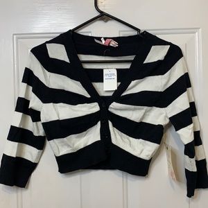 Stripped button up half sweater size large
